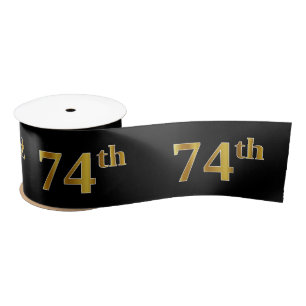 Lazo De Raso Faux/Imitation Gold "74th" Event Number (Negro)