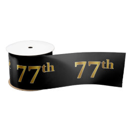 Lazo De Raso Faux/Imitation Gold "77th" Event Number (Negro)