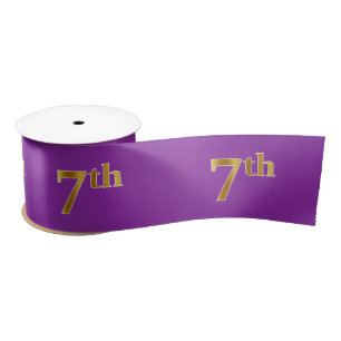 Lazo De Raso Faux/Imitation Gold "7th" Event Number (Purple)