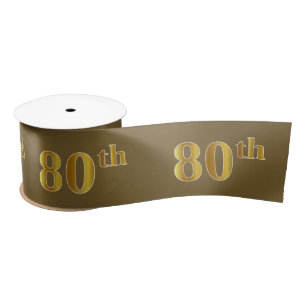 Lazo De Raso Faux/Imitation Gold "80th" Event Number (Marrón)