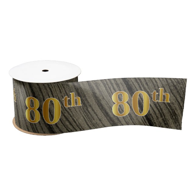 Lazo De Raso Faux/Imitation Gold "80th" Event Number (Rustic) (Carrete)