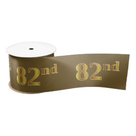 Lazo De Raso Faux/Imitation Gold "82nd" Event Number (Marrón)