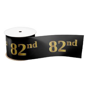 Lazo De Raso Faux/Imitation Gold "82nd" Event Number (Negro)
