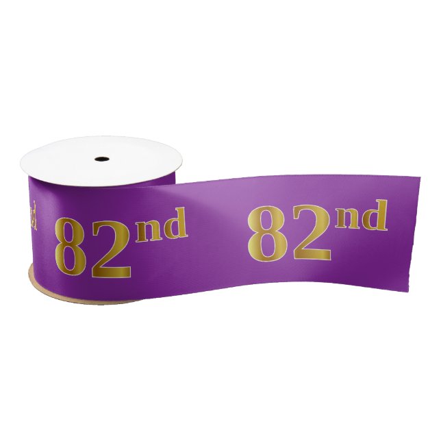 Lazo De Raso Faux/Imitation Gold "82nd" Event Number (Purple) (Carrete)