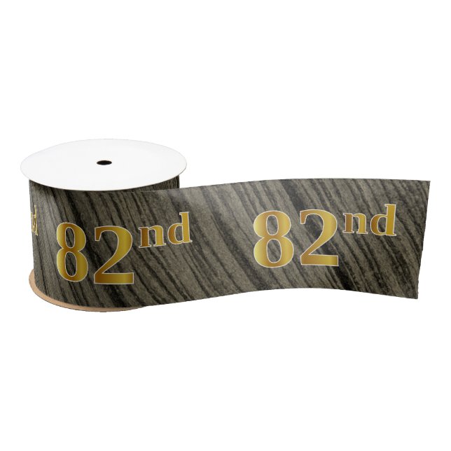 Lazo De Raso Faux/Imitation Gold "82nd" Event Number (Rustic) (Carrete)
