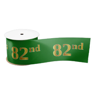 Lazo De Raso Faux/Imitation Gold "82nd" Event Number (Verde)