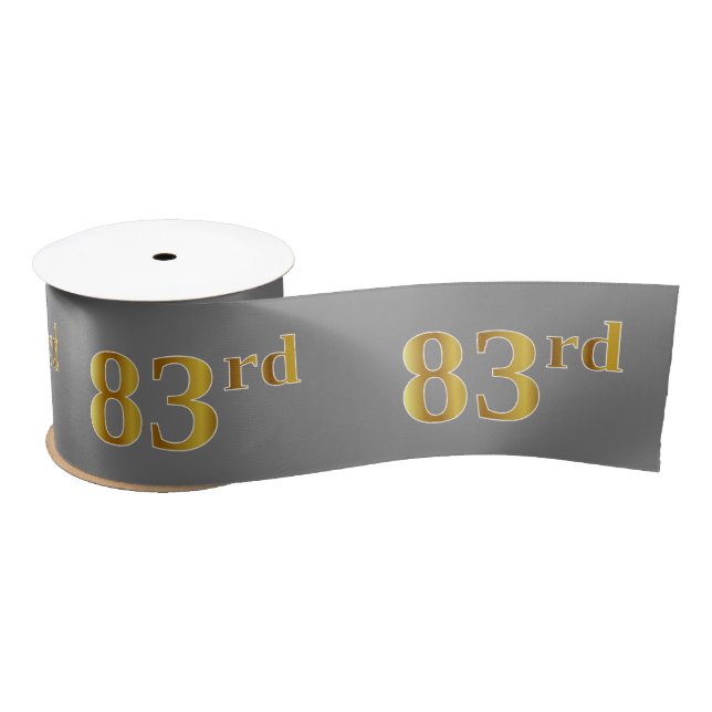 Lazo De Raso Faux/Imitation Gold "83rd" Event Number (Gris) (Carrete)