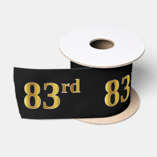 Lazo De Raso Faux/Imitation Gold "83rd" Event Number (Negro)