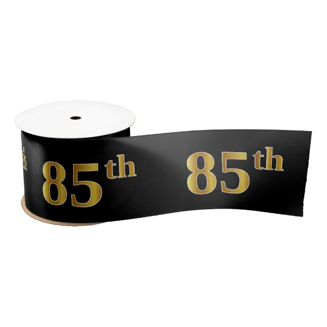 Lazo De Raso Faux/Imitation Gold "85th" Event Number (Negro) (Carrete)