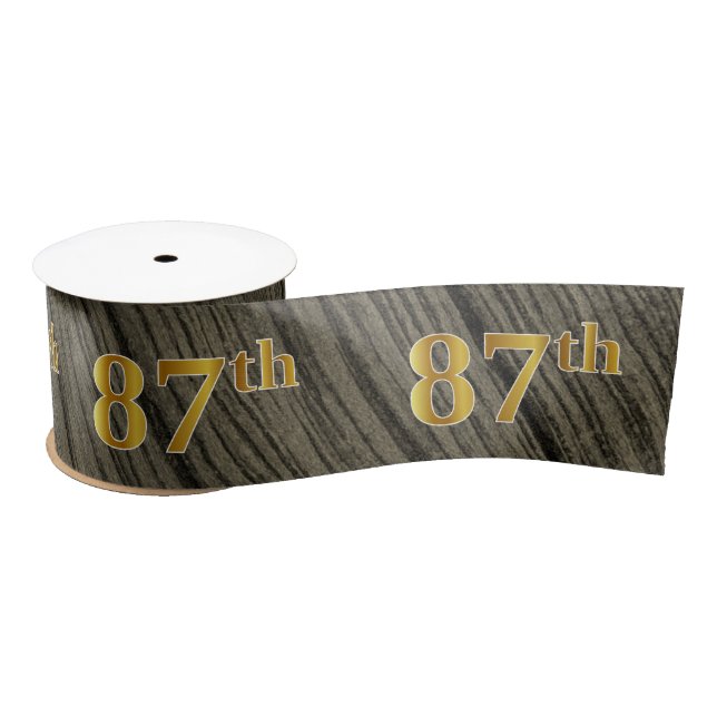 Lazo De Raso Faux/Imitation Gold "87th" Event Number (Rustic) (Carrete)
