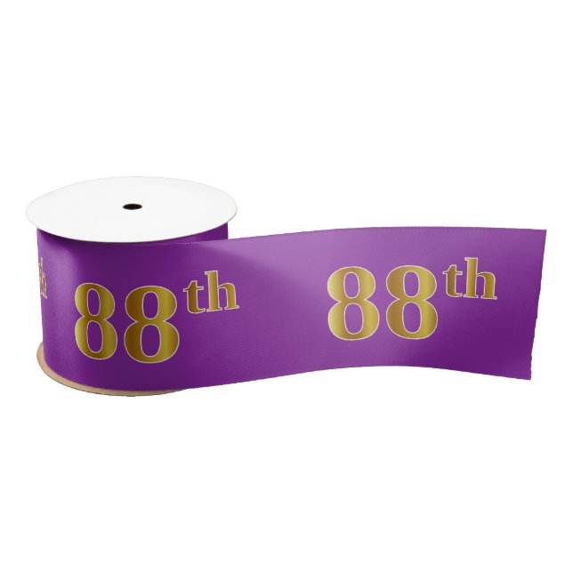 Lazo De Raso Faux/Imitation Gold "88th" Event Number (Purple) (Carrete)