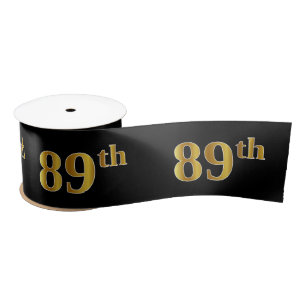Lazo De Raso Faux/Imitation Gold "89th" Event Number (Negro)