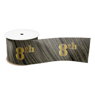 Lazo De Raso Faux/Imitation Gold "8th" Event Number (Rustic)