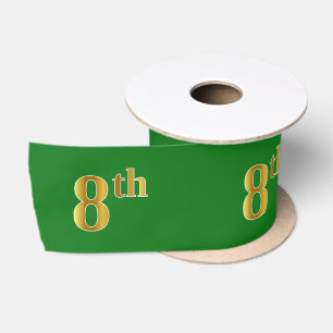 Lazo De Raso Faux/Imitation Gold "8th" Event Number (Verde)