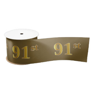 Lazo De Raso Faux/Imitation Gold "91st" Event Number (Marrón)