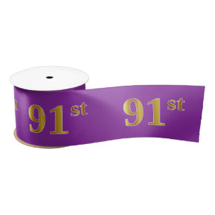 Lazo De Raso Faux/Imitation Gold "91st" Event Number (Purple)