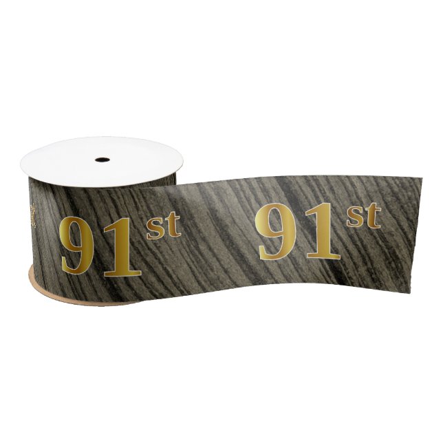 Lazo De Raso Faux/Imitation Gold "91st" Event Number (Rustic) (Carrete)