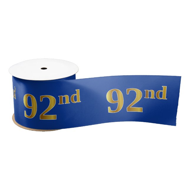 Lazo De Raso Faux/Imitation Gold "92nd" Event Number (Azul) (Carrete)