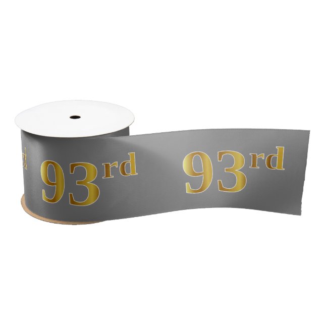 Lazo De Raso Faux/Imitation Gold "93rd" Event Number (Gris) (Carrete)