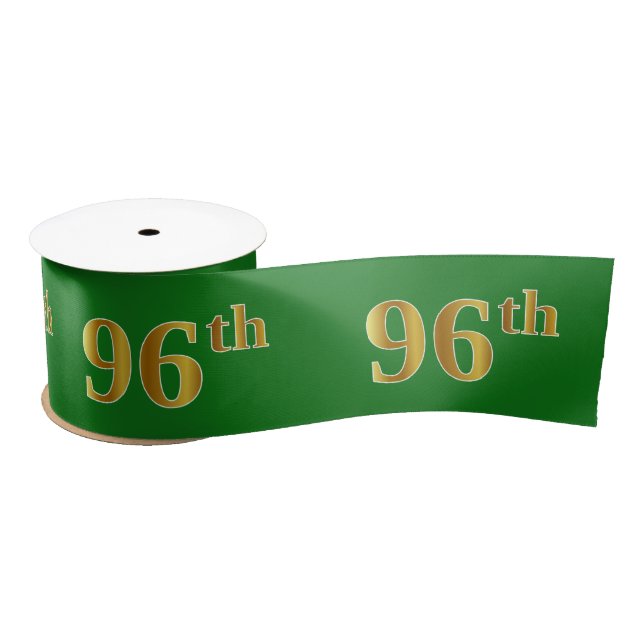 Lazo De Raso Faux/Imitation Gold "96th" Event Number (Green) (Carrete)