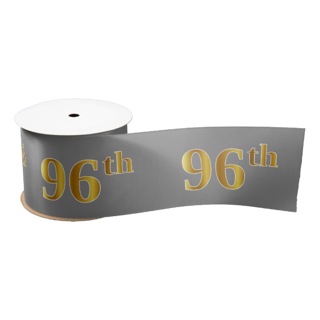 Lazo De Raso Faux/Imitation Gold "96th" Event Number (Gris) (Carrete)