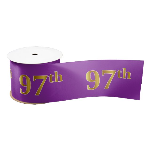 Lazo De Raso Faux/Imitation Gold "97th" Event Number (Purple) (Carrete)