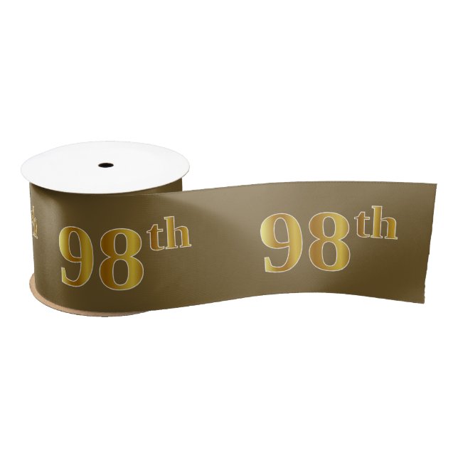 Lazo De Raso Faux/Imitation Gold "98th" Event Number (Marrón) (Carrete)