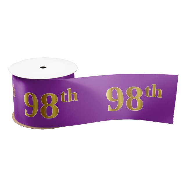 Lazo De Raso Faux/Imitation Gold "98th" Event Number (Purple) (Carrete)