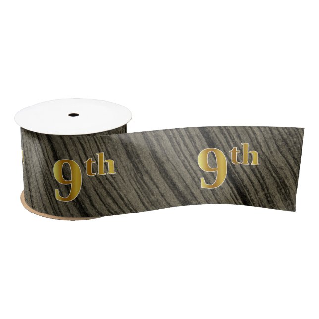 Lazo De Raso Faux/Imitation Gold "9th" Event Number (Rustic) (Carrete)