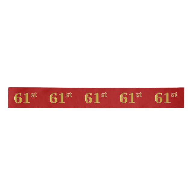 Lazo De Raso Faux/Imitation Gold Look "61st" Event Number (Red) (Anverso)