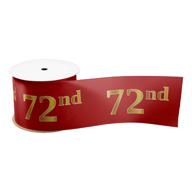 Lazo De Raso Faux/Imitation Gold Look "72nd" Event Number (Red) (Carrete)