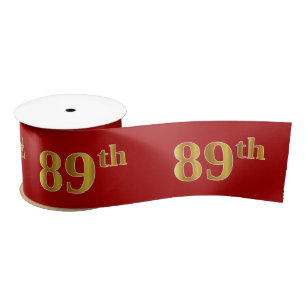 Lazo De Raso Faux/Imitation Gold Look "89th" Event Number (Red)
