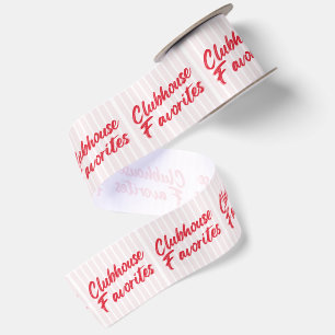 Lazo De Raso Favoritos del Clubhouse Tipografía Rosa y Roja
