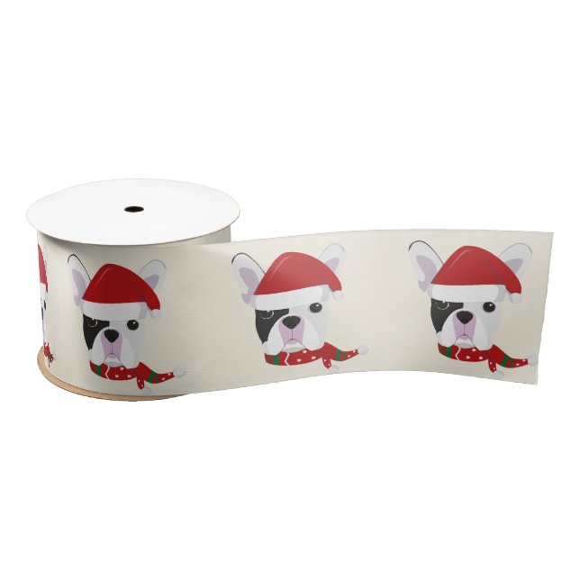 Lazo De Raso Felices fiestas - Agradables Navidades de Bulldog  (Carrete)