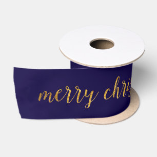 Lazo De Raso Felices Navidad de oro del yate marino azul