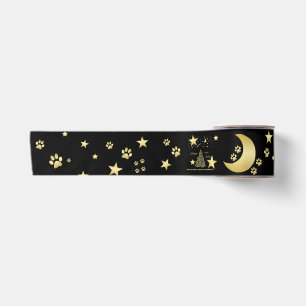 Lazo De Raso Felices Pawlidays, árbol de navidad Gold brillante