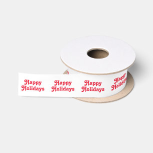 Lazo De Raso Felices vacaciones Navidades rojos blancos regalo 