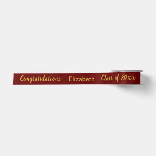 Lazo De Raso Felicidades Nombre del Graduado Escritura Roja Osc