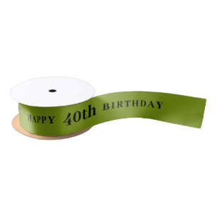 Lazo De Raso Feliz 40° cumpleaños   Kiwi Ribbon