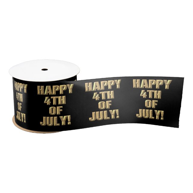 Lazo De Raso Feliz 4 de julio, bollo negro (Carrete)