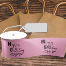 Feliz cumpleaños lindo Doodle Typography Pink