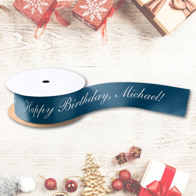 Lazo De Raso Feliz cumpleaños Personalizado texto Moda azul del (Subido por el creador)
