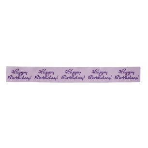 Lazo De Raso Feliz cumpleaños Purple Script