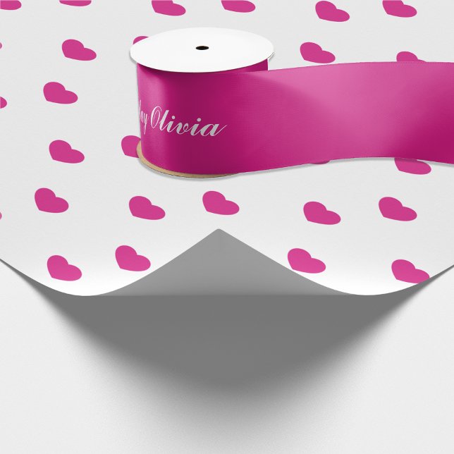 Lazo De Raso Feliz Cumpleaños Rosa Caliente Agregar Texto (Subido por el creador)