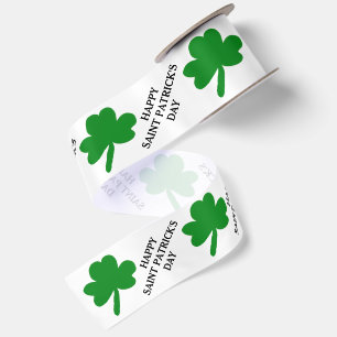 Lazo De Raso Feliz día de San Patricio Treboles verdes de 3"
