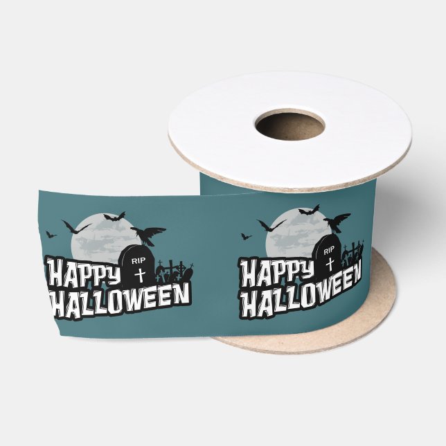 Lazo De Raso Feliz Halloween (Carrete)
