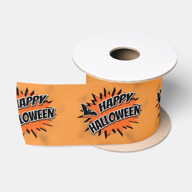 Lazo De Raso Feliz Halloween (Carrete)