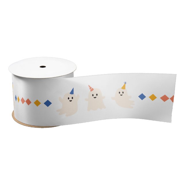 Lazo De Raso Feliz Halloween lindo Fiesta fantasma Satin Ribbon (Carrete)