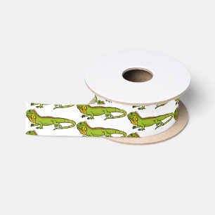 Lazo De Raso Feliz ilustracion personalizado de iguana verde