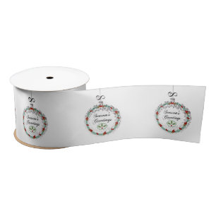 Lazo De Raso Feliz Navidad Bauble Ribbon